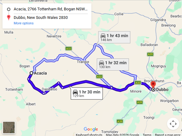 map to acacia